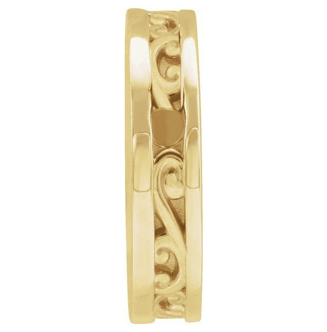 14K Yellow Gold Or Sterling Silver 8 X 8 Mm Polished Engravable Disc Scroll Pendant Slide