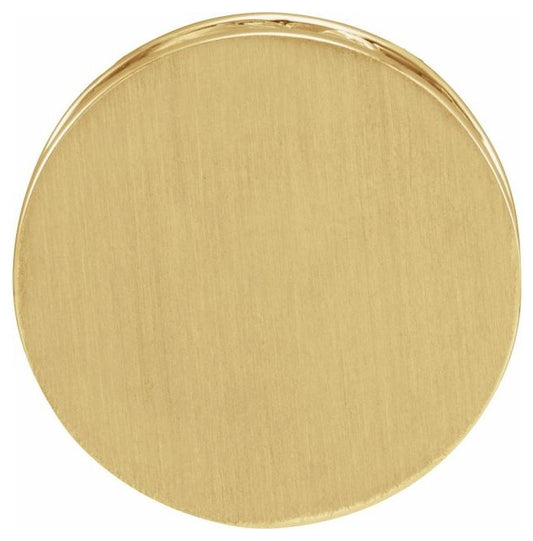 14K Yellow Gold Or Sterling Silver 8 X 8 Mm Polished Engravable Disc Scroll Pendant Slide