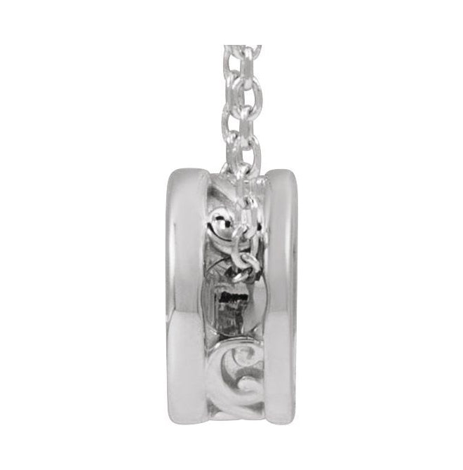 14K Yellow Gold Or Sterling Silver 8 X 8 Mm 16-18 In Polished Disc Necklace With Scroll Detail