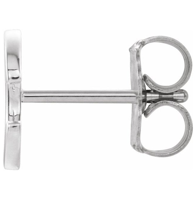 Sterling Silver Single Initial C Earring