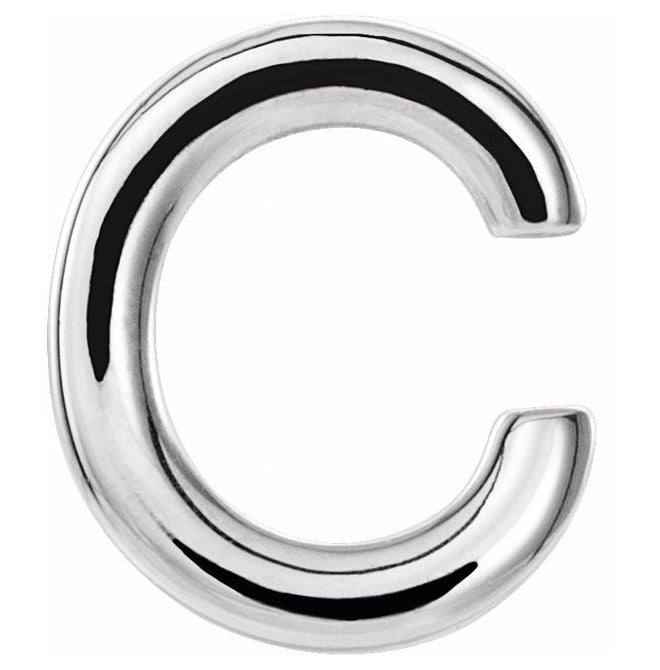 Sterling Silver Single Initial C Earring