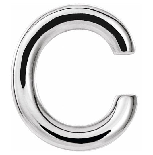 Sterling Silver Single Initial C Earring