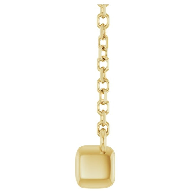 14K Yellow Gold Round 3Mm Si1-Si2, G-H 18 In Polished 3/4 Ctw Lab-Grown Diamond Bar Necklace