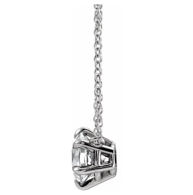 14K White Gold Round 4.5Mm I1, G-H 16 In Polished 1/3 Ct Natural Diamond Solitaire Necklace