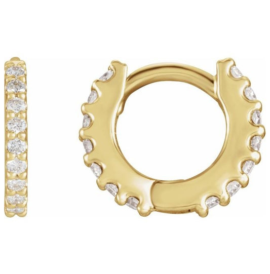 14K Yellow Gold .07 CTW Natural Diamond 8 mm Hoop Earring