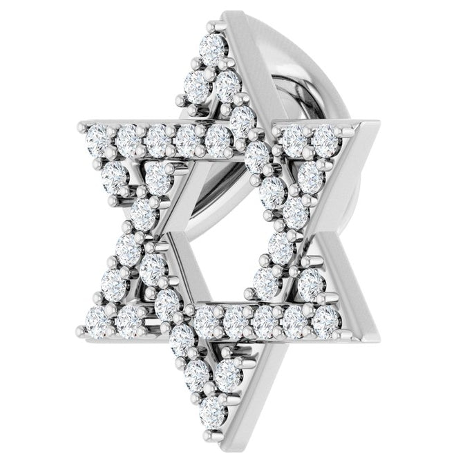 14K Yellow Or White Gold Round 12.25 X 10.94 Mm 1Mm I1, G-H Polished 1/6 Ctw Natural Diamond Star Of David Pendant Slide