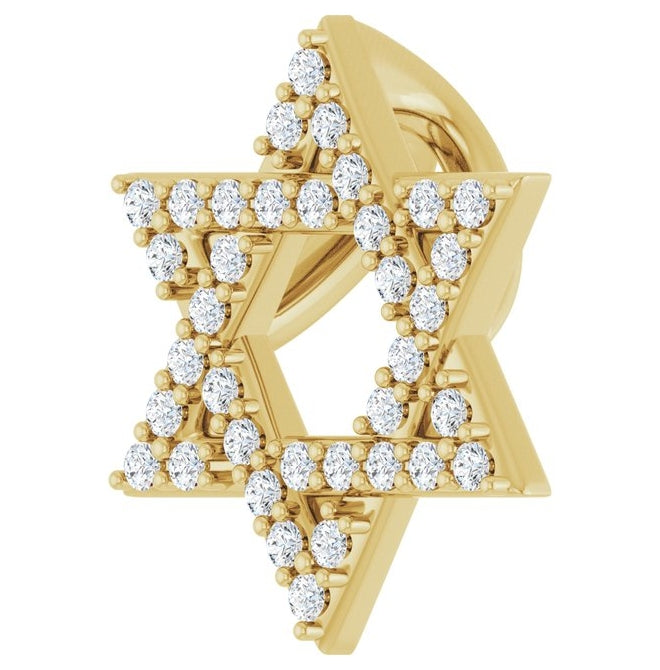 14K Yellow Or White Gold Round 12.25 X 10.94 Mm 1Mm I1, G-H Polished 1/6 Ctw Natural Diamond Star Of David Pendant Slide