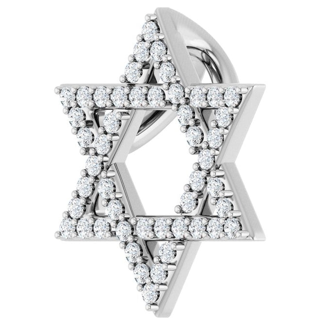 14K Yellow Or White Gold Round 14.05 X 12.31 Mm 1Mm I1, G-H Polished 1/5 Ctw Natural Diamond Star Of David Pendant Slide