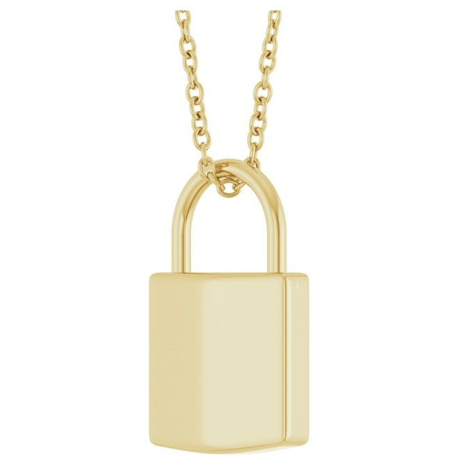 14K Yellow Gold Or Sterling Silver 15 X 9.7 Mm Polished Engravable 16-18 In Lock Necklace