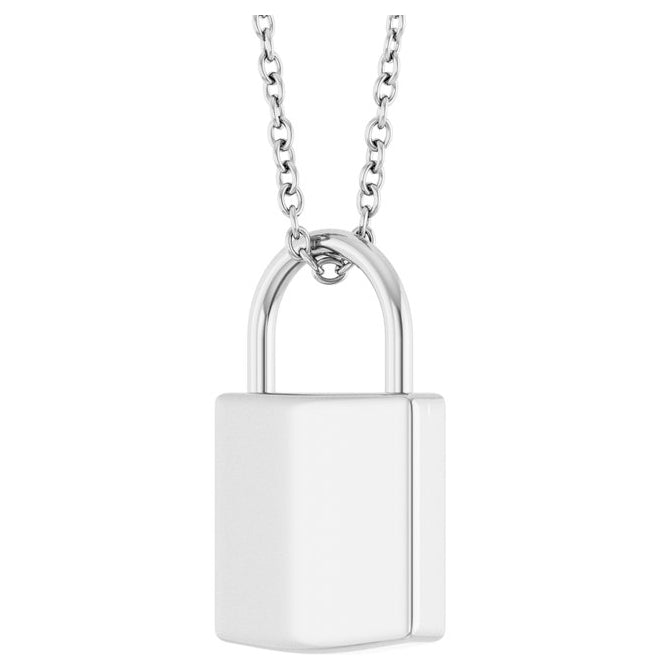 14K Yellow Gold Or Sterling Silver 15 X 9.7 Mm Polished Engravable 16-18 In Lock Necklace