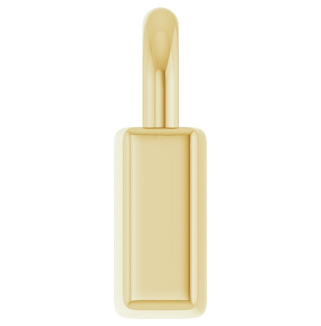 14K Or 10K Or 18K Yellow Gold Or Sterling Silver Polished Engravable Lock Pendant