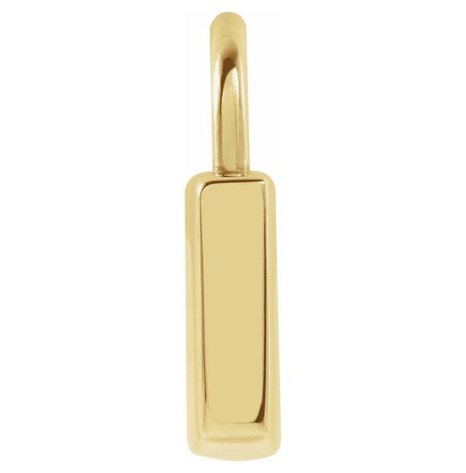 14K Or 10K Or 18K Yellow Gold Or Sterling Silver Polished Engravable Lock Pendant