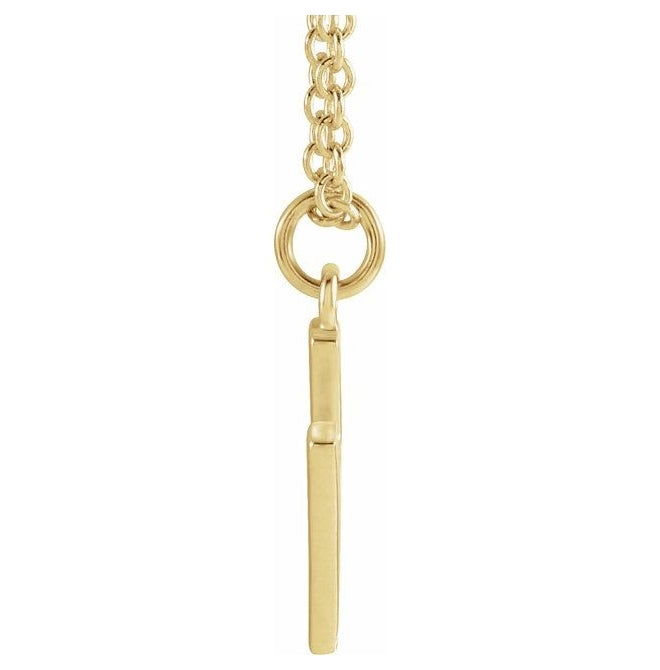 14K Yellow Gold 9.2 X 7.1 Mm 16 In Polished Initial H Necklace