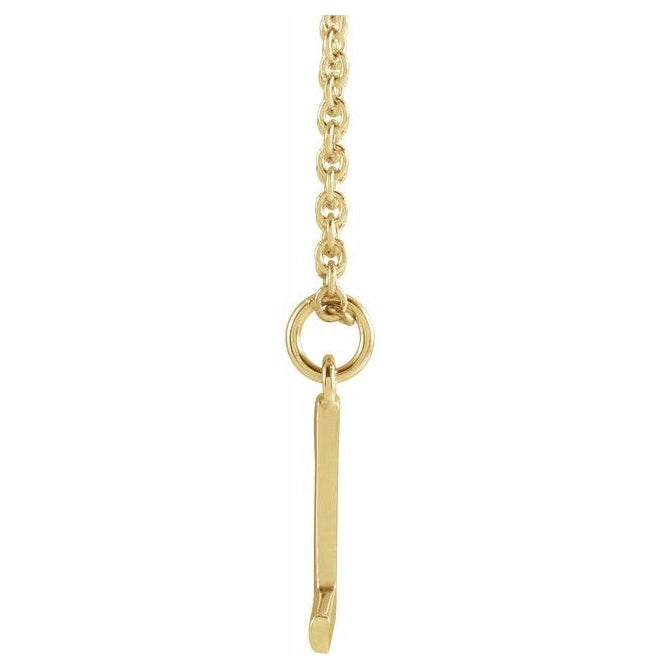14K Yellow Gold 9.2 X 7.3 Mm 16 In Polished Initial N Necklace
