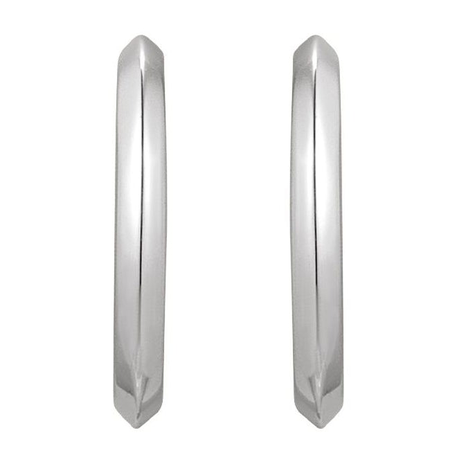 14K Yellow Or White Gold Or Sterling Silver Pair Friction Backs Polished Knife Edge C-Hoop Earrings