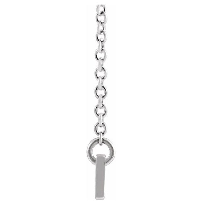 14K Yellow Or White Gold Or Sterling Silver 26 X 3.5 Mm Polished Engravable Bar Necklace