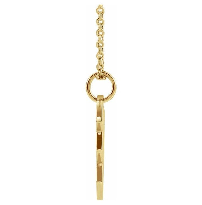 14K Yellow Gold Right 17 X 10 Mm 16-18 In Polished Broken Heart Necklace