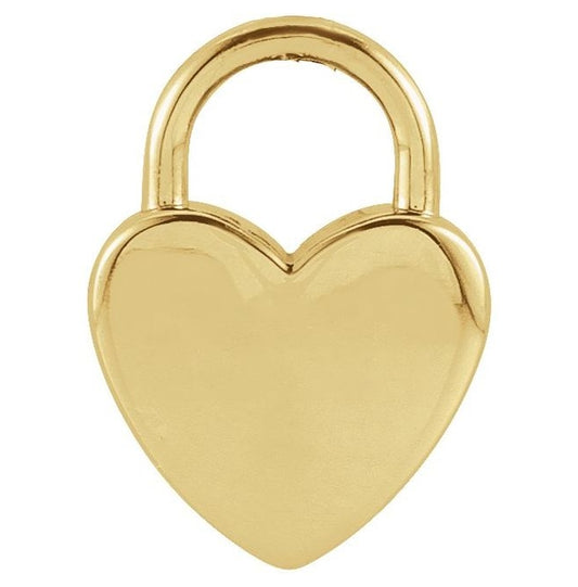 14K Yellow Gold Or Sterling Silver 14.9 X 10.5 Mm Polished Engravable Lock Pendant