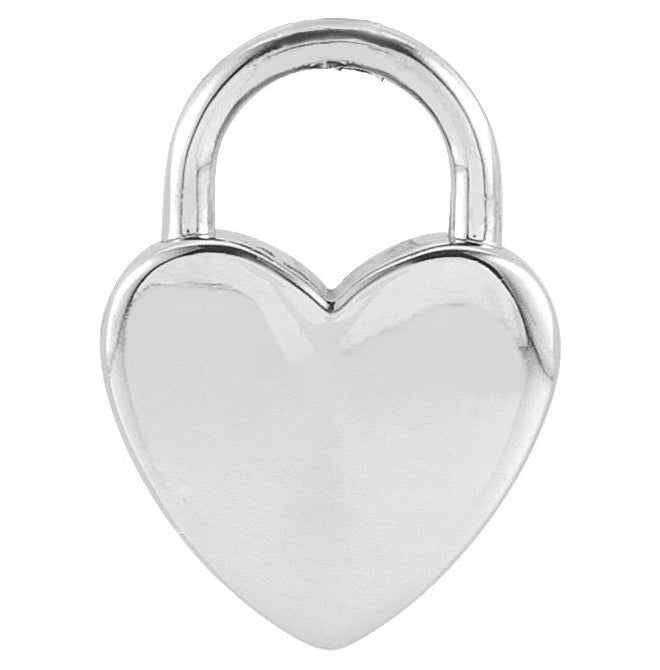 14K Yellow Gold Or Sterling Silver 14.9 X 10.5 Mm Polished Engravable Lock Pendant