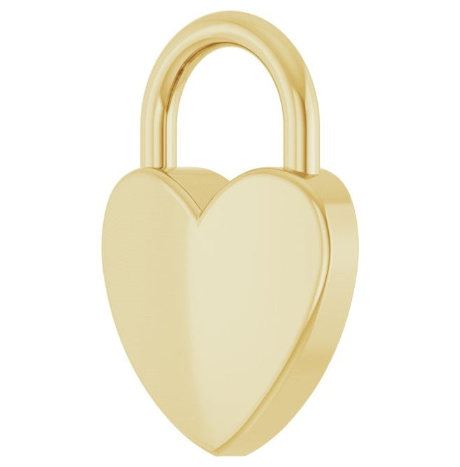 Sterling Silver 12.1 X 8.6 Mm Polished Engravable Heart-Shaped Lock Pendant