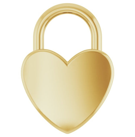 Sterling Silver 12.1 X 8.6 Mm Polished Engravable Heart-Shaped Lock Pendant
