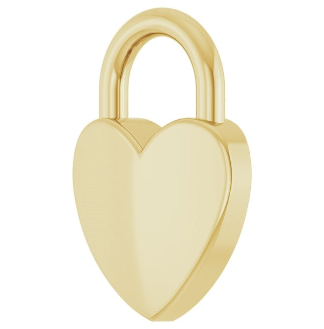 Sterling Silver 8.5 X 6 Mm Polished Engravable Heart-Shaped Lock Pendant