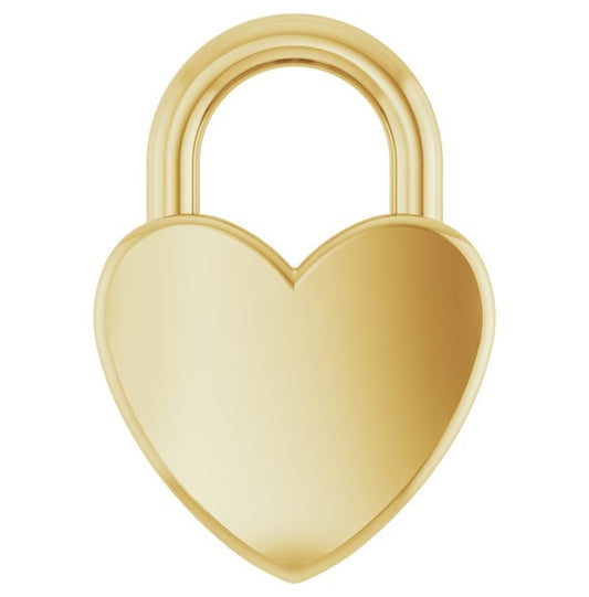 Sterling Silver 8.5 X 6 Mm Polished Engravable Heart-Shaped Lock Pendant