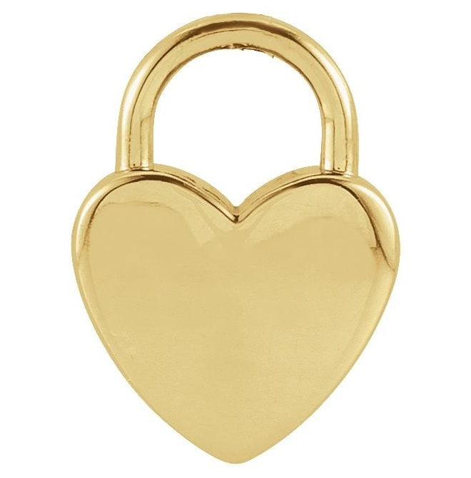 Sterling Silver 14.9 X 10.5 Mm Polished Engravable Lock Pendant