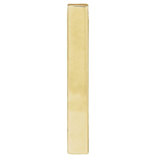 18K Yellow Gold-Plated Sterling Silver 4-Sided Polished Engravable Four-Sided Vertical Bar Slide Pendant