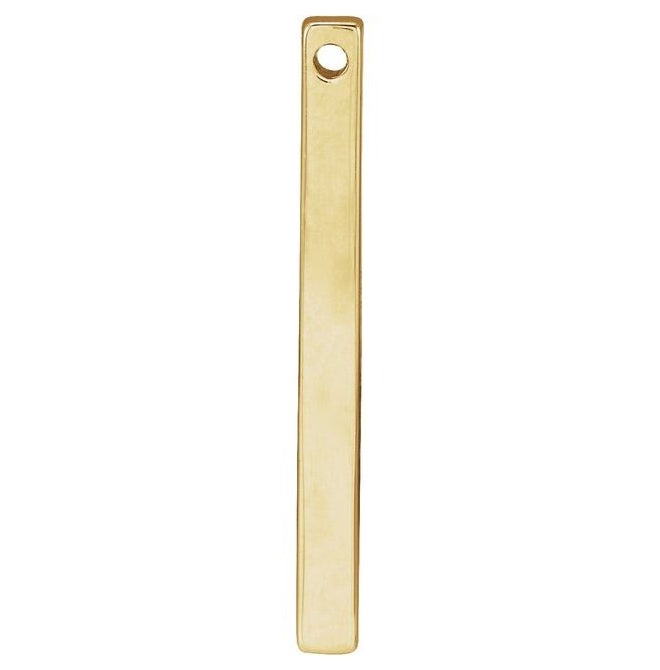 18K Yellow Gold-Plated Sterling Silver 4-Sided Polished Engravable Four-Sided Vertical Bar Slide Pendant