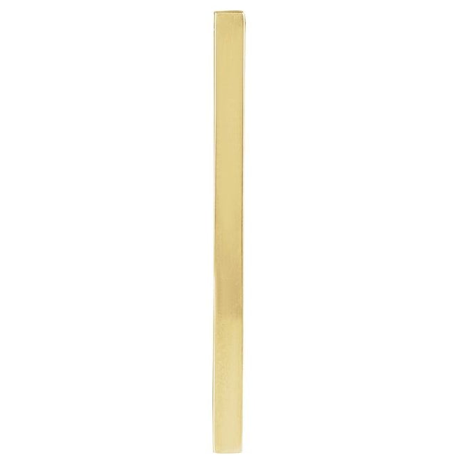 18K Yellow Gold-Plated Sterling Silver 4-Sided Polished Engravable Four-Sided Vertical Bar Slide Pendant
