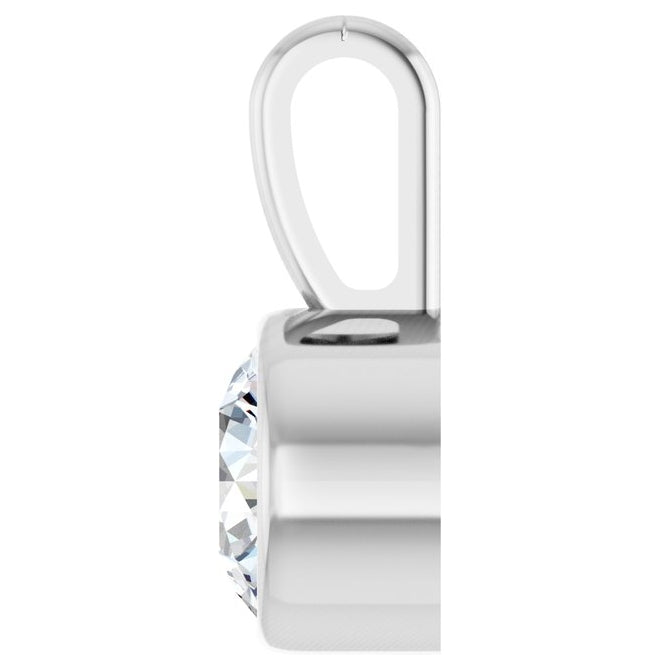 14K Yellow Or White Gold Round Vs, F+ Polished Lab-Grown Diamond Solitaire Bezel-Set Pendant