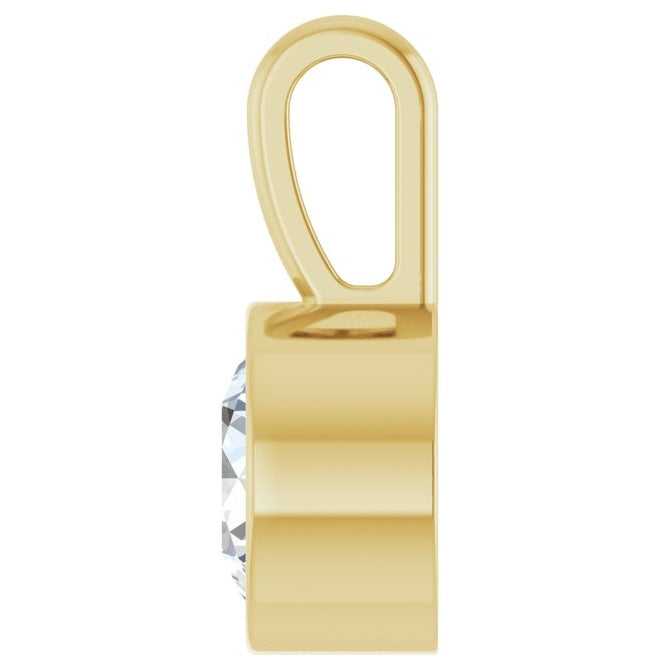 14K Yellow Or White Gold Round Vs, F+ Polished Lab-Grown Diamond Solitaire Bezel-Set Pendant