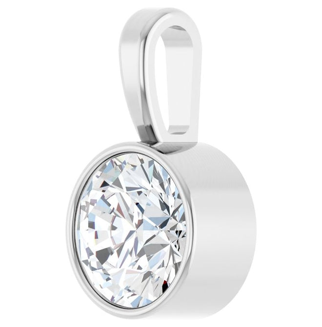 14K Yellow Or White Gold Round Vs, F+ Polished Lab-Grown Diamond Solitaire Bezel-Set Pendant