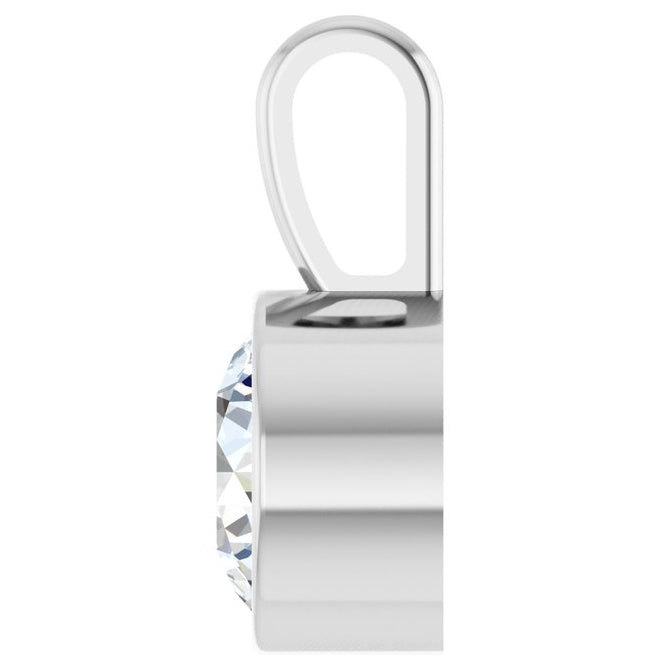 14K Yellow Or White Gold Round Vs, F+ Polished Lab-Grown Diamond Solitaire Bezel-Set Pendant