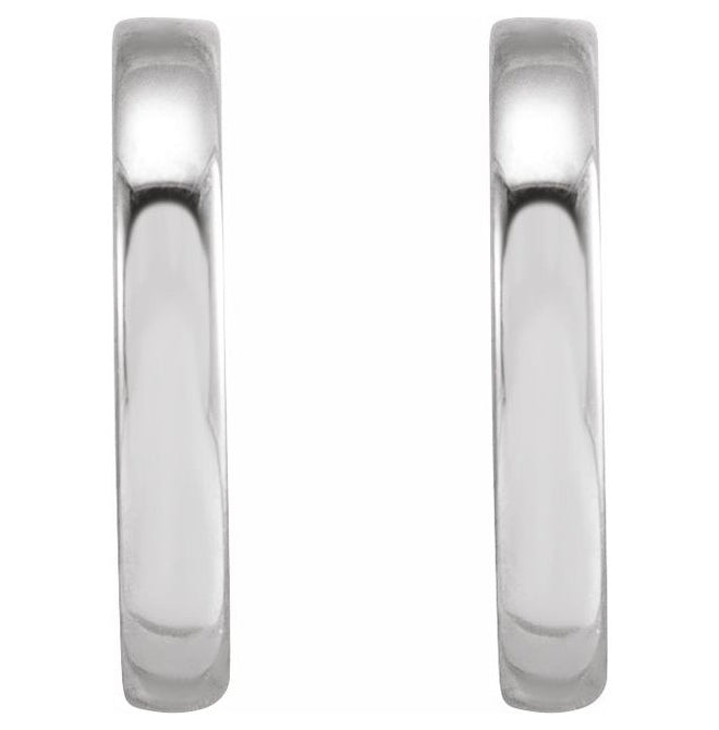 14K Yellow Or White Gold Or Sterling Silver 15 Mm x 1.5 Mm Pair Friction Backs Polished Metal Fashion Hoop Earrings