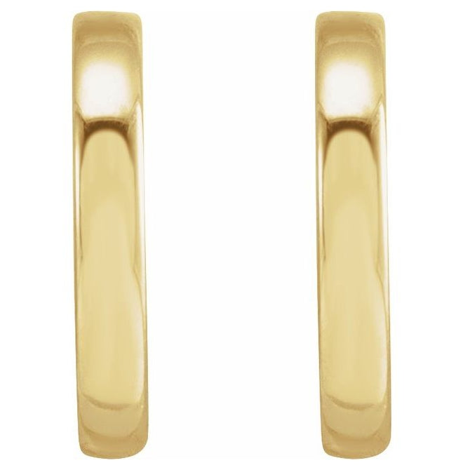 14K Yellow Or White Gold Or Sterling Silver 15 Mm x 1.5 Mm Pair Friction Backs Polished Metal Fashion Hoop Earrings