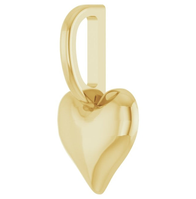 10K Yellow Gold Polished Puffed Heart Charm/Pendant