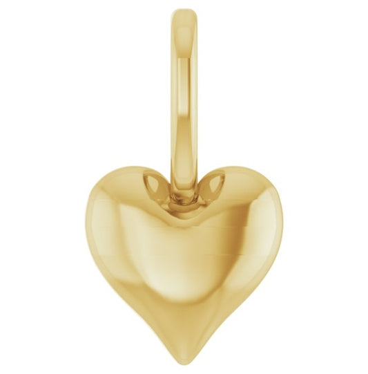 10K Yellow Gold Polished Puffed Heart Charm/Pendant