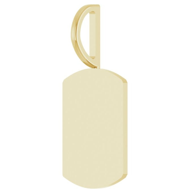 10K Yellow Gold 22 X 10 Mm Polished Engravable Dog Tag Charm/Pendant