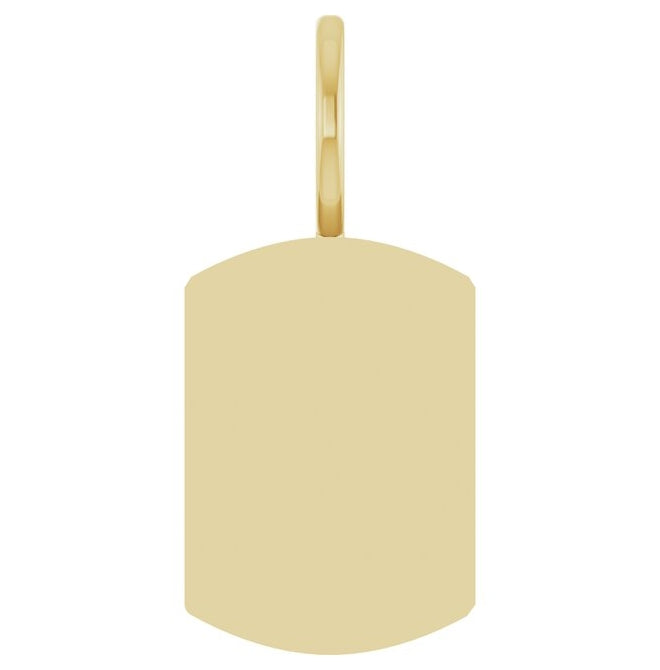 10K Yellow Gold 22 X 10 Mm Polished Engravable Dog Tag Charm/Pendant