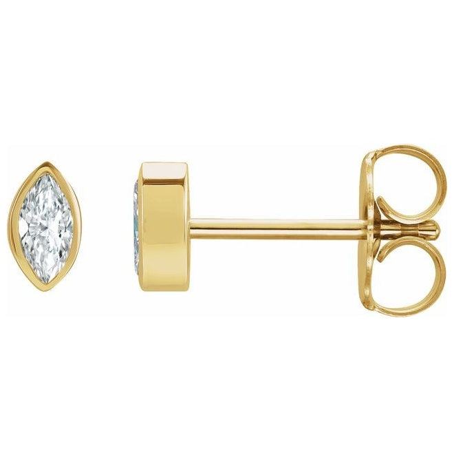 14K Yellow Gold 1 1/2 CTW Natural Diamond Solitaire Bezel-Set Earrings