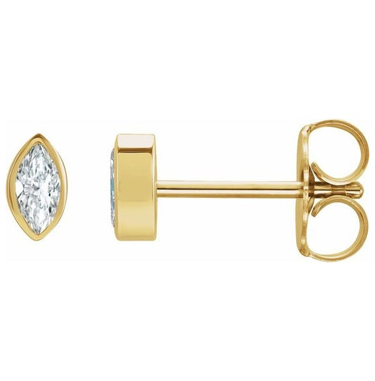 14K Yellow Gold 1 1/2 CTW Natural Diamond Solitaire Bezel-Set Earrings