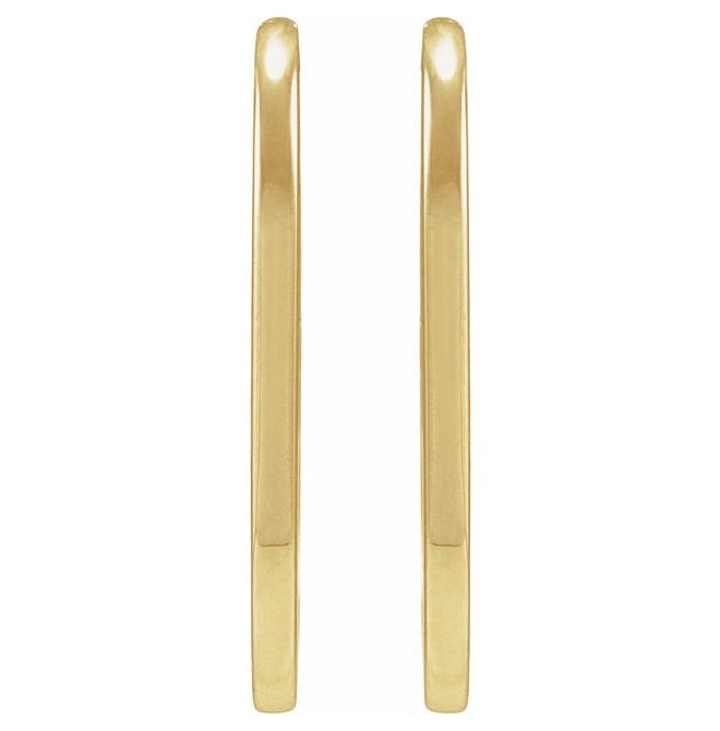 14K Yellow Gold Or Sterling Silver 23.6 X 15 Mm 1.6 Mm Pair Hinged Polished Elongated Oval Huggies