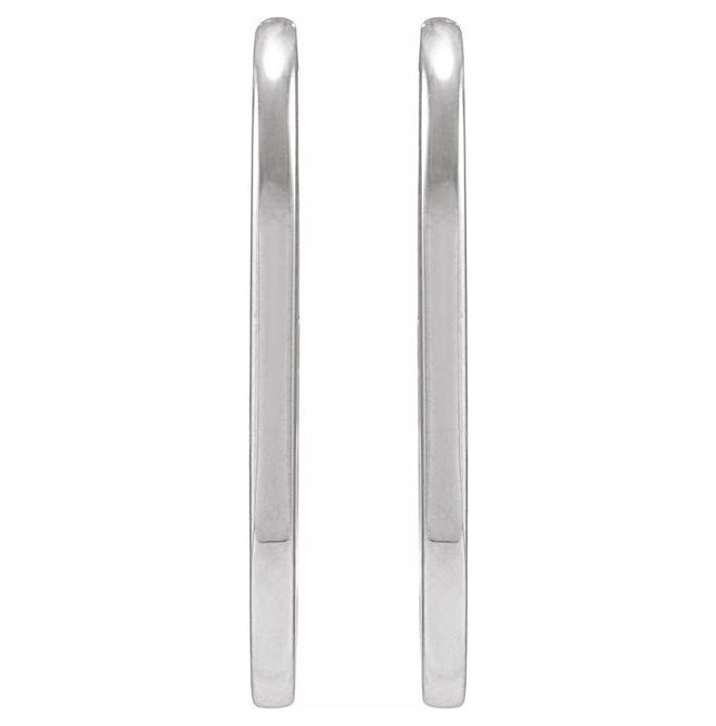 14K Yellow Gold Or Sterling Silver 23.6 X 15 Mm 1.6 Mm Pair Hinged Polished Elongated Oval Huggies