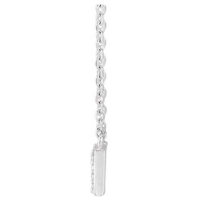 14K White Gold Round I1, G-H 18 In Polished 1/10 Ctw Natural Diamond Mama Necklace