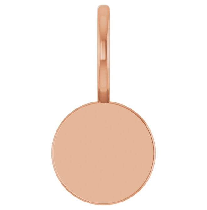 14K Rose Gold 15 X 7.67 Mm Polished Engravable Disc Charm/Pendant
