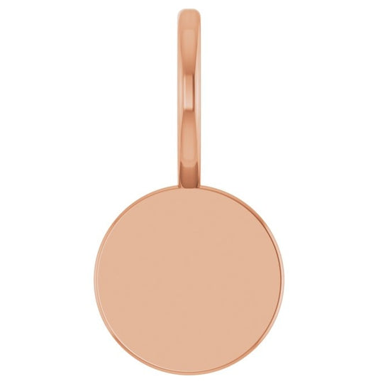 14K Rose Gold 15 X 7.67 Mm Polished Engravable Disc Charm/Pendant