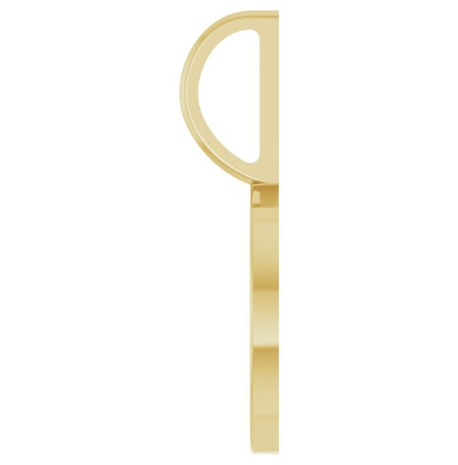 14K Yellow Or White Gold Or Sterling Silver 19 X 11.6 Mm Polished Engravable Disc Charm/Pendant