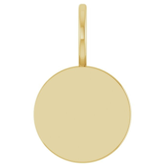 14K Yellow Or White Gold Or Sterling Silver 19 X 11.6 Mm Polished Engravable Disc Charm/Pendant